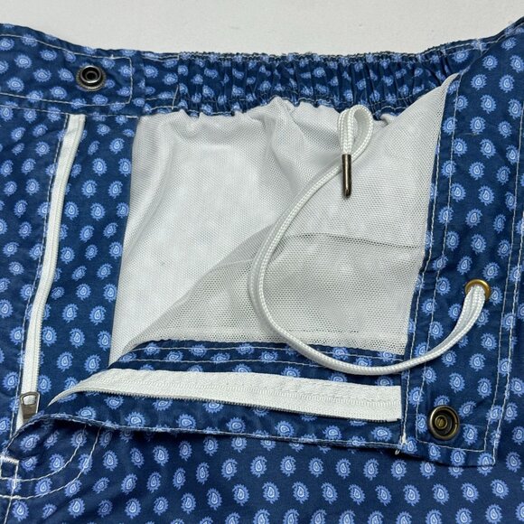 Peter Millar Blue Polka Dot Swimsuit Board Shorts Drawstring Waist & Pockets XL. - Picture 10 of 15